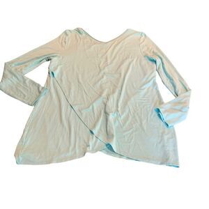 Soft Surroundings Aqua Scoop Neck Layered Top Large Asymmetrical